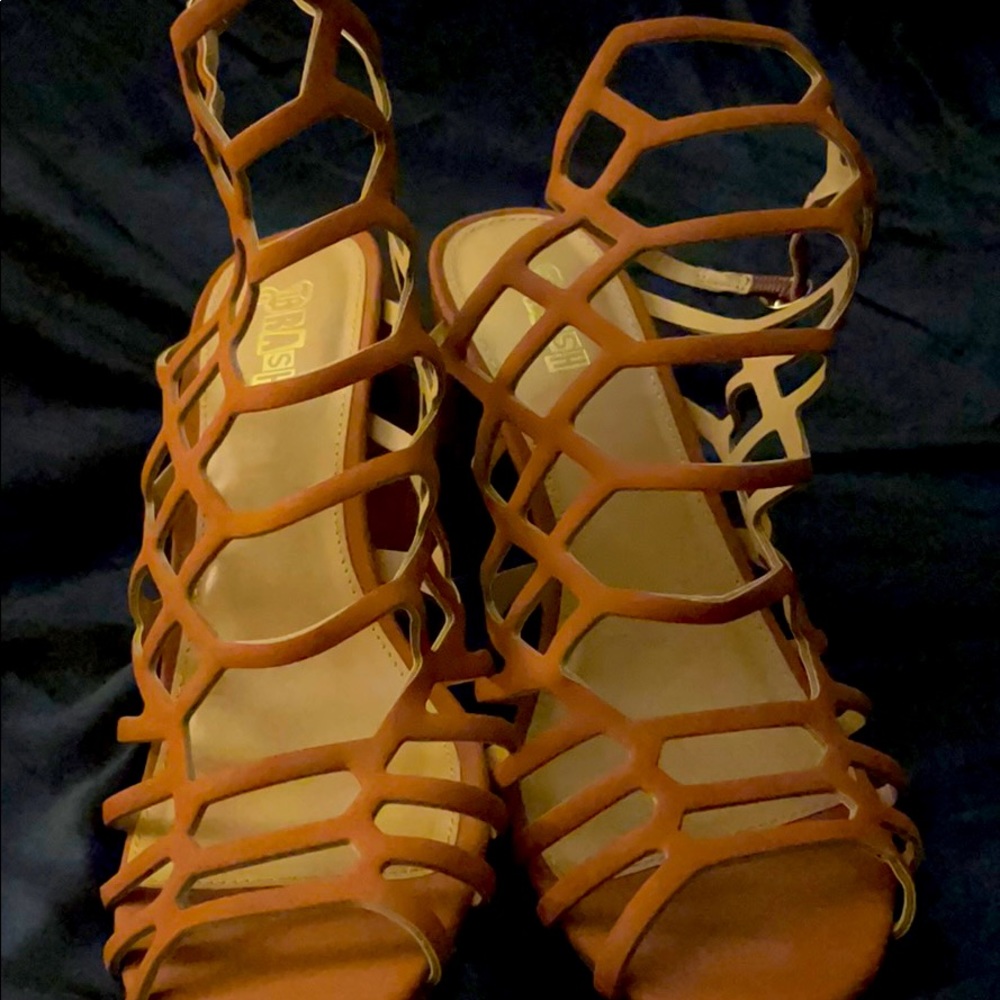 Caramel Brown Heeled Sandals
